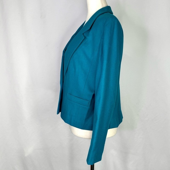 Vintage Pendleton blazer teal wool made in USA cropped 12 petite - Picture 4 of 7